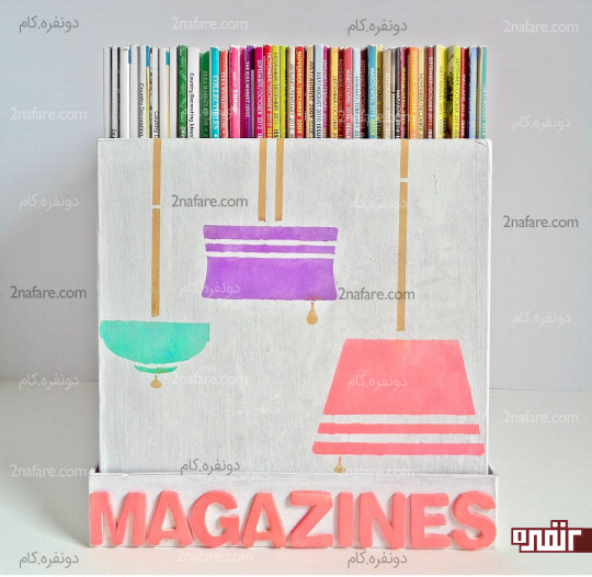 ساخت قفسه کتاب یا باکس مجلات از جعبه کارتنی