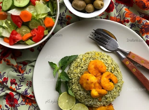 طرز تهیه شوید پلو با میگو شوید پلو با میگو