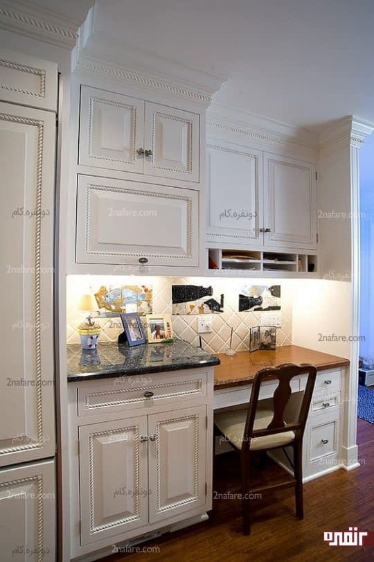 فضای بین کابینت ها محلی مناسب برای ساخت میز کار