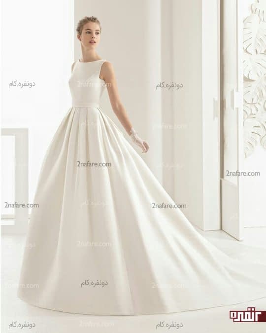 لباس عروس با دامن ساتن