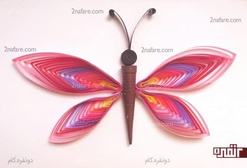 پروانه رنگی ملیله کاغذی