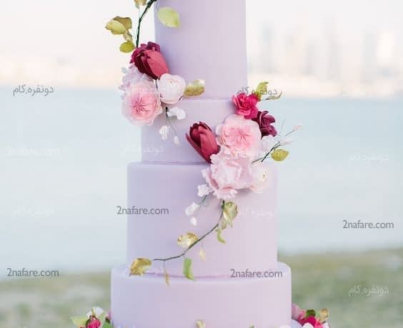 کیک عروسی زیبا و جذاب با تزیین گل