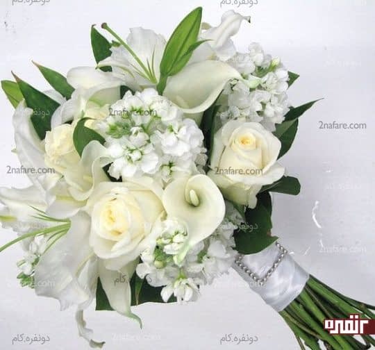 گلهای سفید و متنوع دسته گل عروس