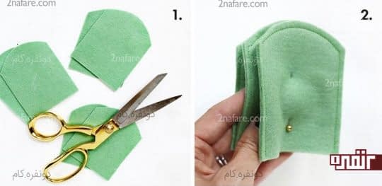 برش نمد به صورت گنبدی و دوختن لبه ها