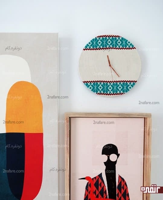 تزیین دکور سنتی با ساعت دیواری پارچه ای