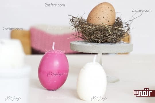 شمع تخم مرغی ساده و رنگی