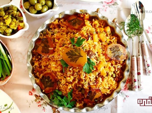 طرز تهیه نخود فرنگی پلو مرحله به مرحله نخود فرنگی پلو 1