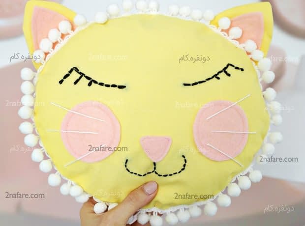 آموزش دوخت کوسن فانتزی گربه ای مرحله به مرحله کوسن گربه ی ملوس و زیبا