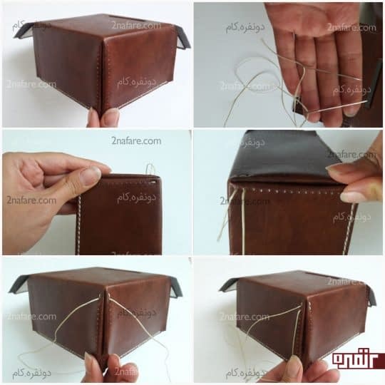 آموزش دوخت دو ضلع جعبه به یکدیگر