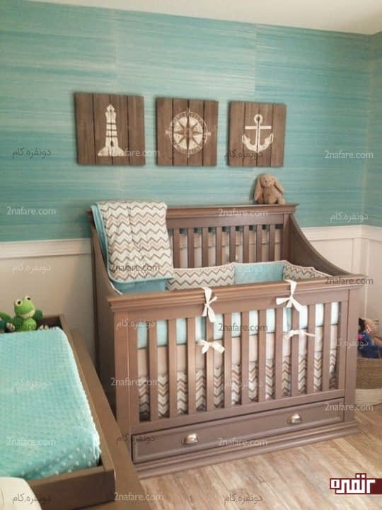 اتاق خواب جذاب و مدرن کودک با مبلمان چوبی