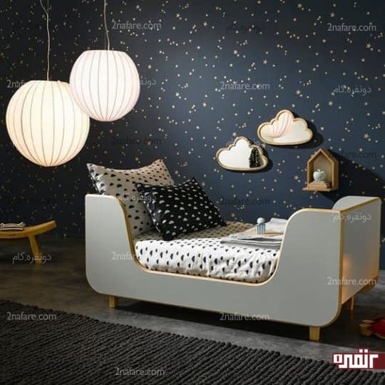 دیوار اتاق کودک به شکل آسمانی پر از ستاره