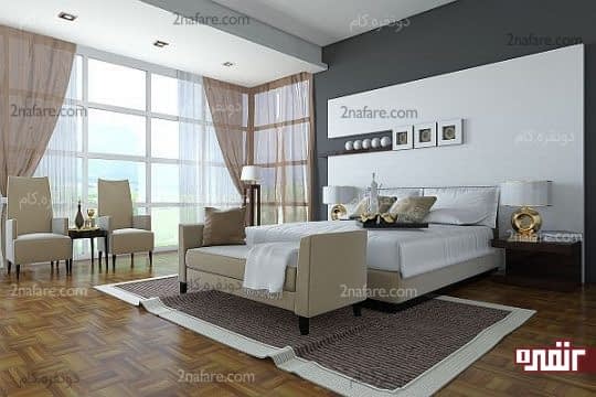 رنگ خاکستری دیوارها برای داشتن اتاق خوابی مدرن و زیبا