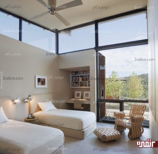 فضایی برای مطالعه و استراحت با مبلمان خاص و زیبا