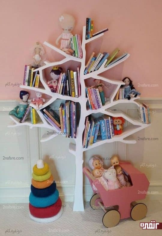 قفسه کتاب درختی برای اتاق کودک