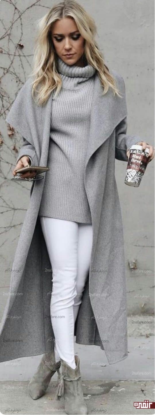 ژاکت بلند یقه پهن