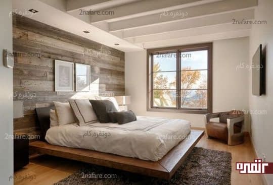 کاربرد دیوار چوبی در اتاق خواب مدرن