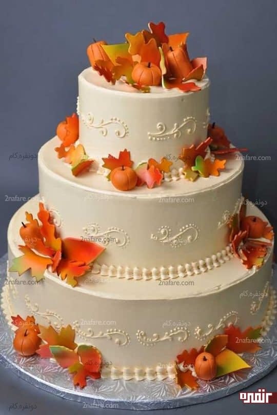 کیک عروسی مدل پاییزی