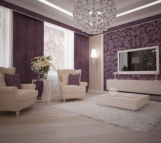 استفاده از بنفش در دکور پذیرایی