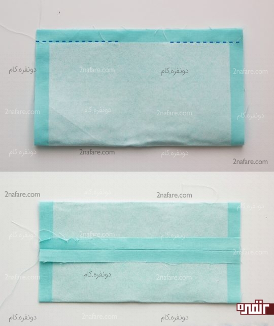 دوخت دو طرف ۱۸ سانتی متری مستطیل به هم