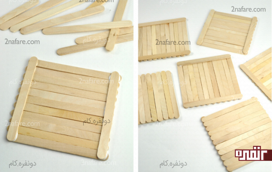 ساخت قاب از چوب بستنی به تعداد لازم