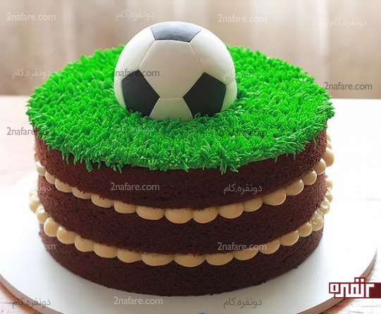مدل کیک تولد پسرونه با طرح فوتبالی