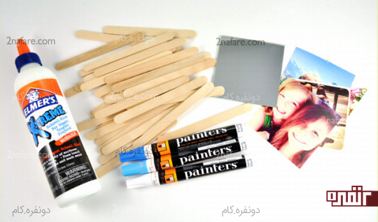 وسایل مورد نیاز برای ساخت قاب عکس و آینه با چوب بستنی