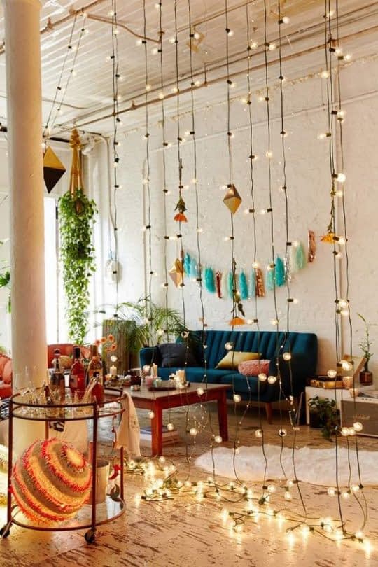 چراغ های رشته ای ایده ای خوب برای افزودن نور به دکوراسیون داخلی
