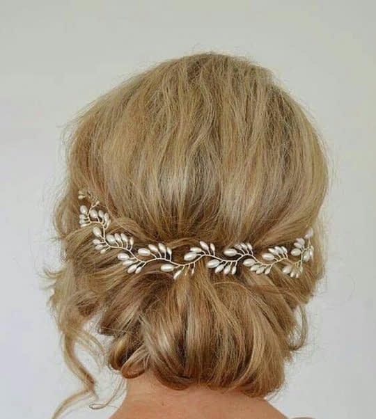 گل سر عروس برای موهای شینیون شده