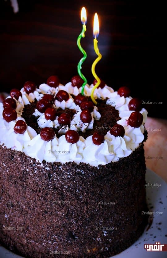 تزئین کیک تولد به سبک جنگل سیاه