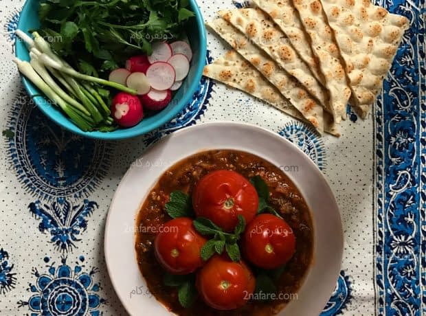 طرز تهیه دلمه گوجه فرنگی دلمه گوجه فرنگی