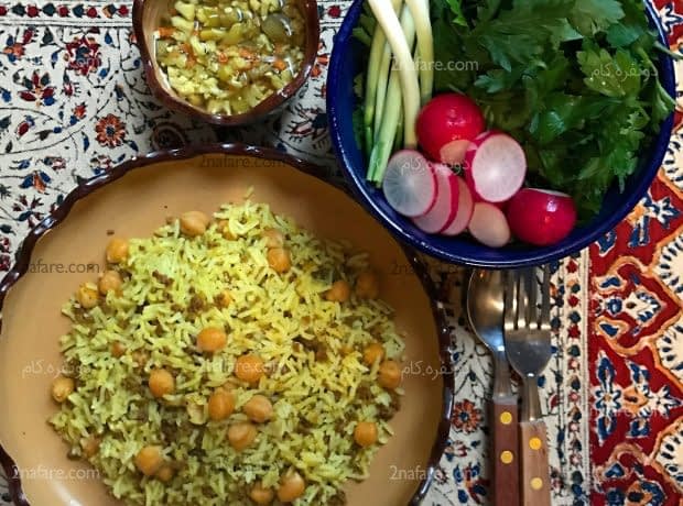 طرز تهیه نخود پلو با گوشت چرخ کرده نخود پلو با گوشت چرخی