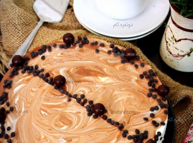 طرز تهیه چیز کیک ماربلد نوتلا چیز کیک ماربل نوتلا