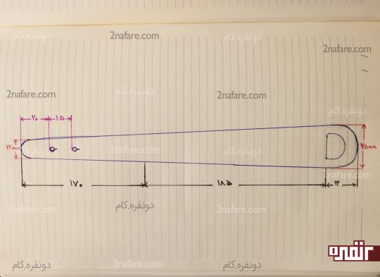 الگوی دستبند چرمِ دو دور