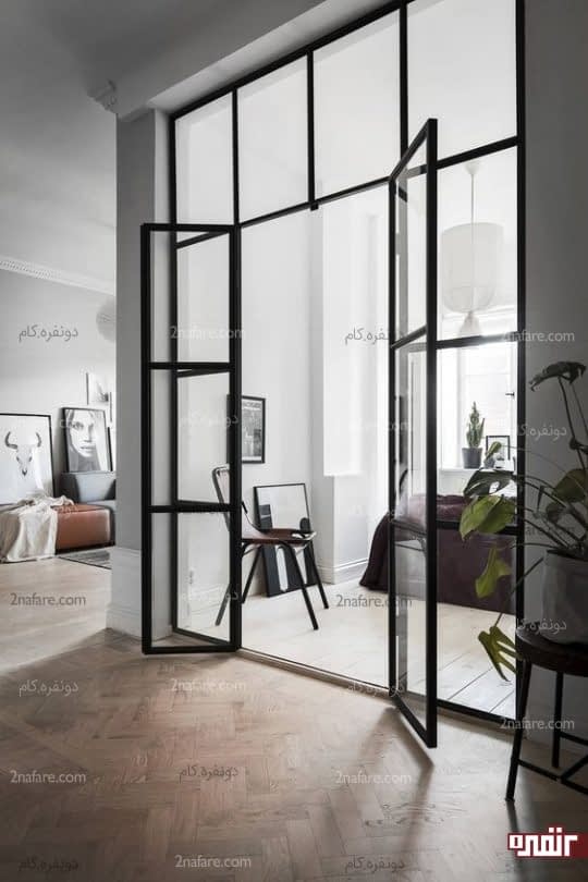 جداسازی فضاهای داخلی با درب های شیشه ای زیبا