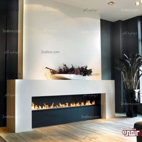 شومینه ای مدرن و بسیار زیبا در دکوراسیون اتاق نشیمن
