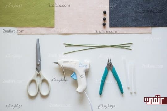 وسایل مورد نیاز برای درست کردن گل شقایق با نمد