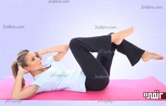 کاهش سایز کمر با تمرین کرانچ اُریب
