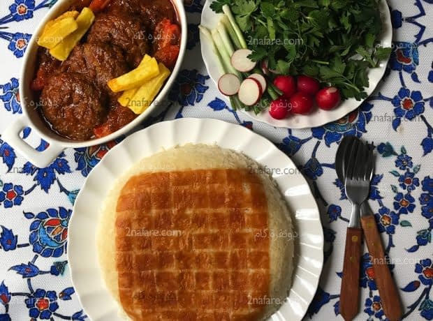 طرز تهیه خورشت شامی ترش (تورشه شامی) مرحله به مرحله خورشت شامی ترش