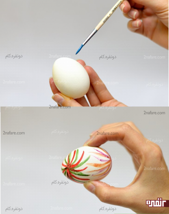 تخم مرغ رنگی با طرح ساده و نقاشی شده