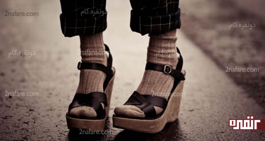 جوراب با کفش جلوباز