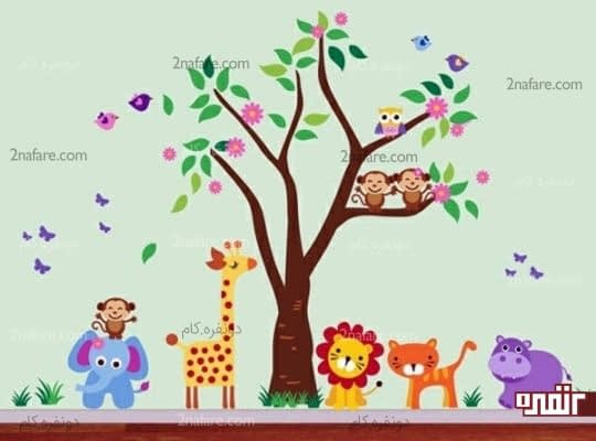 حیوانات بازیگوش، طرحی زیبا و جذاب برای اتاق کودکان