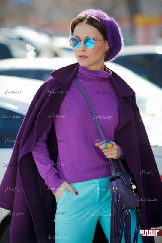 ست رنگی بنفش و آبی