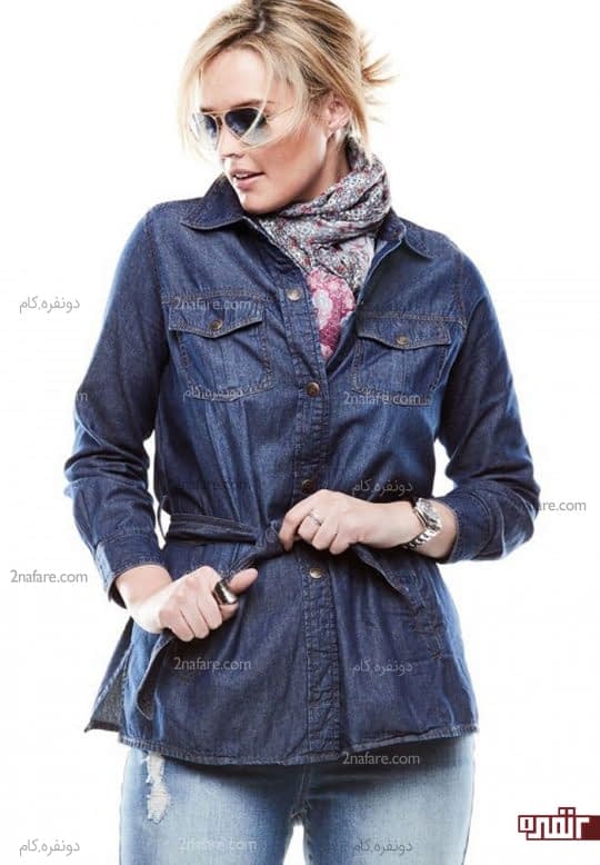 ژاکت کمربند دار برای اندام سیبی
