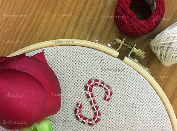 آموزش گلدوزی حرف S انگلیسی گلدوزی حرف S