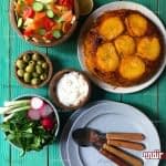 طرز تهیه ماکارونی گوشت و ذرت با تهدیگ سیب زمینی