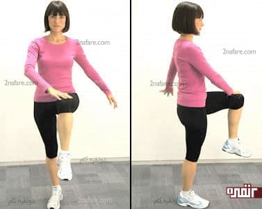 ورزش بلند کردن زانو برای گرم کردن بدن