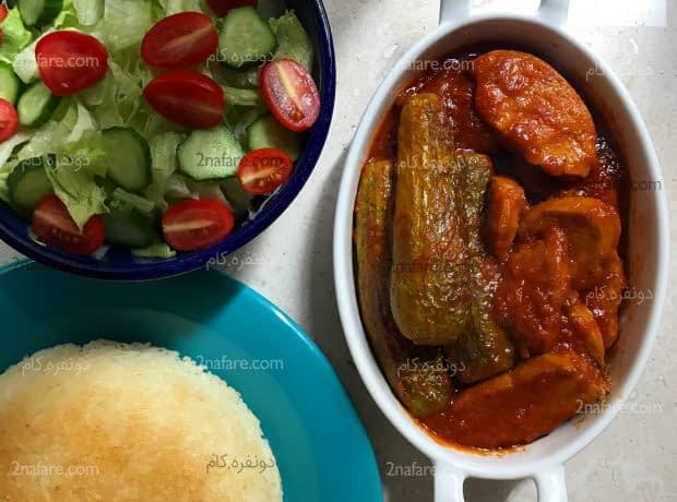 طرز تهیه خورشت کدو با مرغ مرحله به مرحله حورشت کدو با مرغ