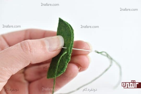 دوخت پوسته ی نخودفرنگی با نمد و نخ