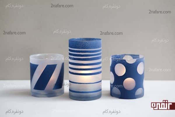 ساخت جاشمعی با طراحی و رنگ آمیزی شیشه های دورریز