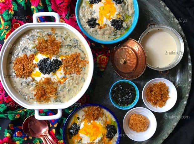 طرز تهیه آش اسفناج مرحله به مرحله آش اسفناج